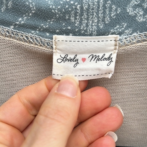 Lovely Melody Button Down Mixed Materials Long Shirt Sz L - Picture 7 of 11